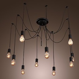 Lustr Vintage Design Žárovky zahrnuty Living 10 světel Závěsné světlo