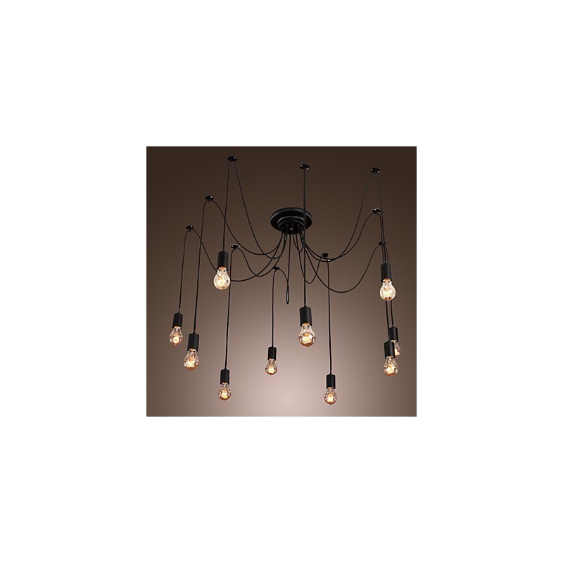 Lustr Vintage Design Žárovky zahrnuty Living 10 světel Závěsné světlo