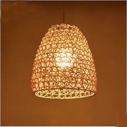 Retro kulaté ratanové zahradní stínidlo na lampu