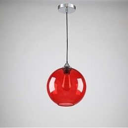 Moderní skleněné závěsné světlo v designu kulaté červené bubliny
