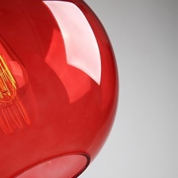 Moderní skleněné závěsné světlo v designu kulaté červené bubliny