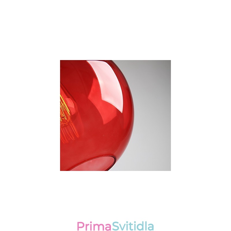 Moderní skleněné závěsné světlo v designu kulaté červené bubliny