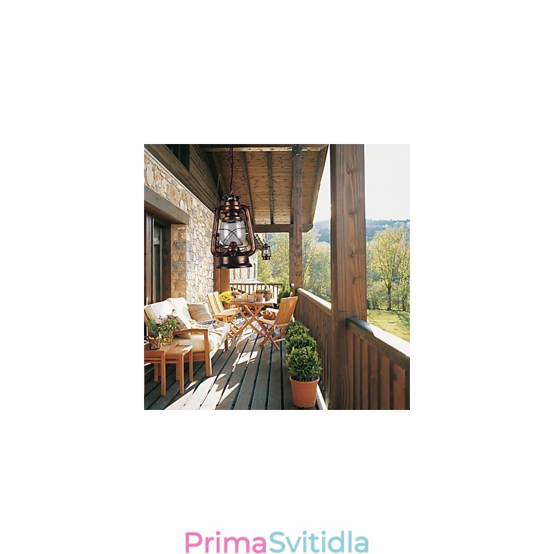 Venkovská lucerna Mini styl bronzové závěsné světlo