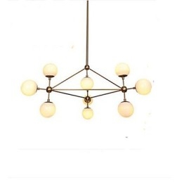 Lustr Golden Beans 10 Light se skleněným stínidlem