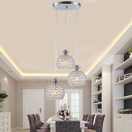 3hlavé moderní moderní křišťálové závěsné svítidlo