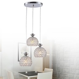 3hlavé moderní moderní křišťálové závěsné svítidlo