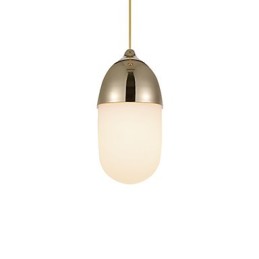 Závěsná lampa Mini Acorn 1 Light Mordern Jednoduchost Zlatý chrom Dřevěná barva Povrchová úprava Uhlíková ocel a sklo Droplight