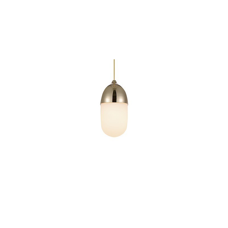 Závěsná lampa Mini Acorn 1 Light Mordern Jednoduchost Zlatý chrom Dřevěná barva Povrchová úprava Uhlíková ocel a sklo Droplight