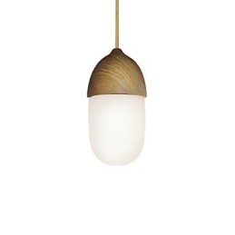 Závěsná lampa Mini Acorn 1 Light Mordern Jednoduchost Zlatý chrom Dřevěná barva Povrchová úprava Uhlíková ocel a sklo Droplight