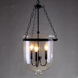 Kruhová venkovská skleněná závěsná lampa