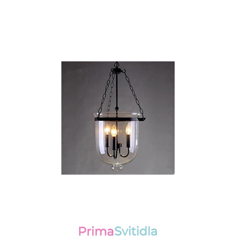 Kruhová venkovská skleněná závěsná lampa