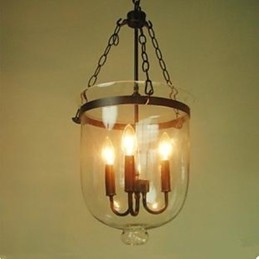 Kruhová venkovská skleněná závěsná lampa