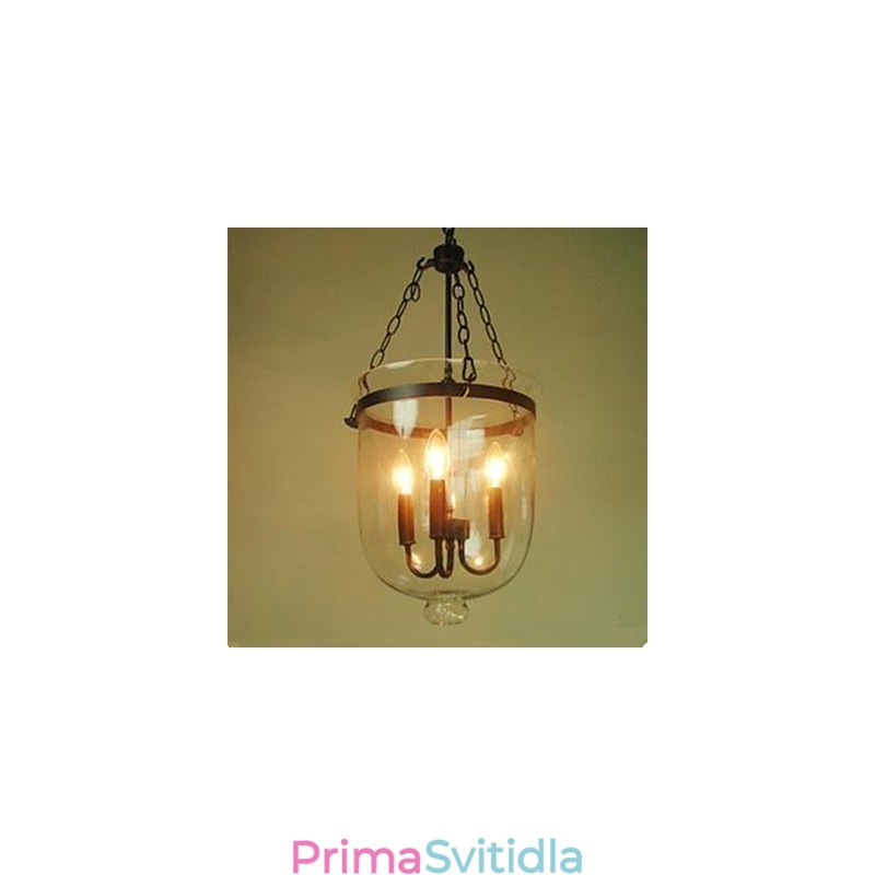 Kruhová venkovská skleněná závěsná lampa