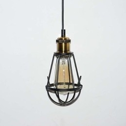 LOFT lampa Vintage závěsné světlo Edisonovo světlo Balck Železná kovová klec Stínidlo ve stylu skladu Osvětlovací těleso