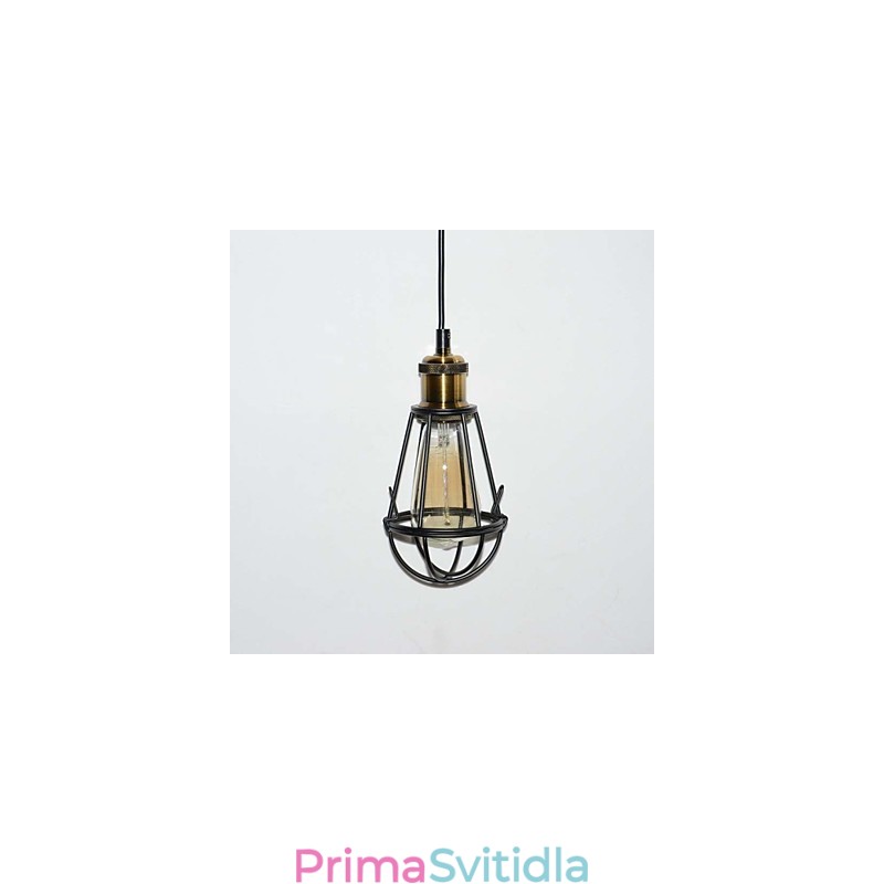LOFT lampa Vintage závěsné světlo Edisonovo světlo Balck Železná kovová klec Stínidlo ve stylu skladu Osvětlovací těleso