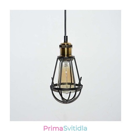 LOFT lampa Vintage závěsné světlo Edisonovo světlo Balck Železná kovová klec Stínidlo ve stylu skladu Osvětlovací těleso LOFT lampa Vintage závěsné světlo Edisonovo světlo Balck Železná kovová klec Stínidlo ve stylu skladu Osvětlovací těleso