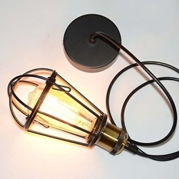 LOFT lampa Vintage závěsné světlo Edisonovo světlo Balck Železná kovová klec Stínidlo ve stylu skladu Osvětlovací těleso