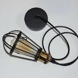 LOFT lampa Vintage závěsné světlo Edisonovo světlo Balck Železná kovová klec Stínidlo ve stylu skladu Osvětlovací těleso