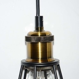 LOFT lampa Vintage závěsné světlo Edisonovo světlo Balck Železná kovová klec Stínidlo ve stylu skladu Osvětlovací těleso