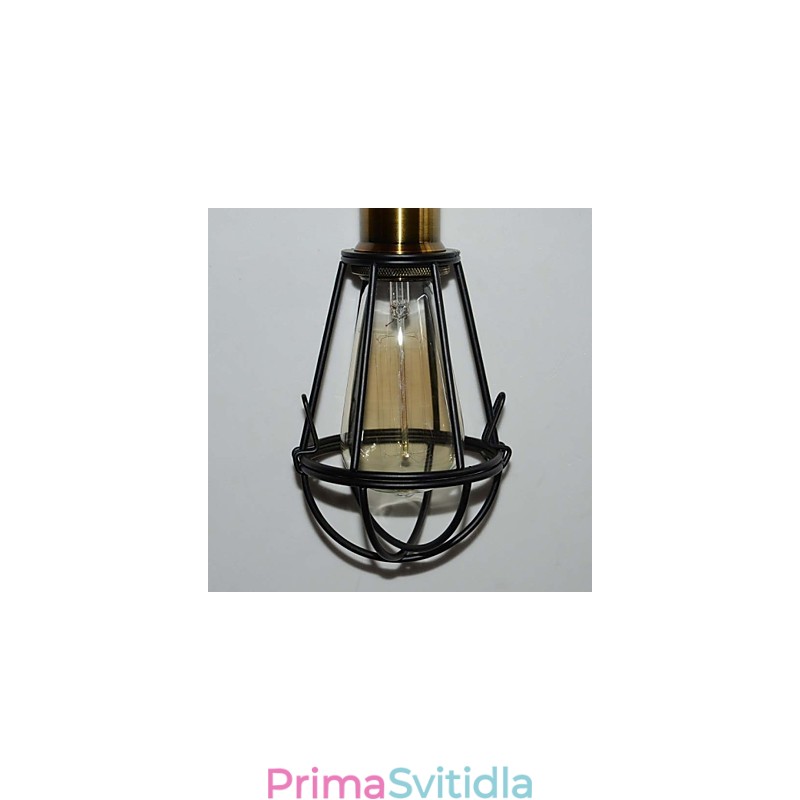 LOFT lampa Vintage závěsné světlo Edisonovo světlo Balck Železná kovová klec Stínidlo ve stylu skladu Osvětlovací těleso