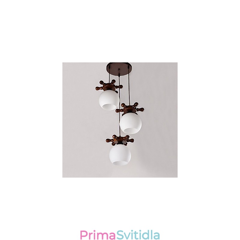 Kormidlo evropské středomořské lodi Skleněný jídelní přívěsek Jednoduché moderní lampy z masivního dřeva