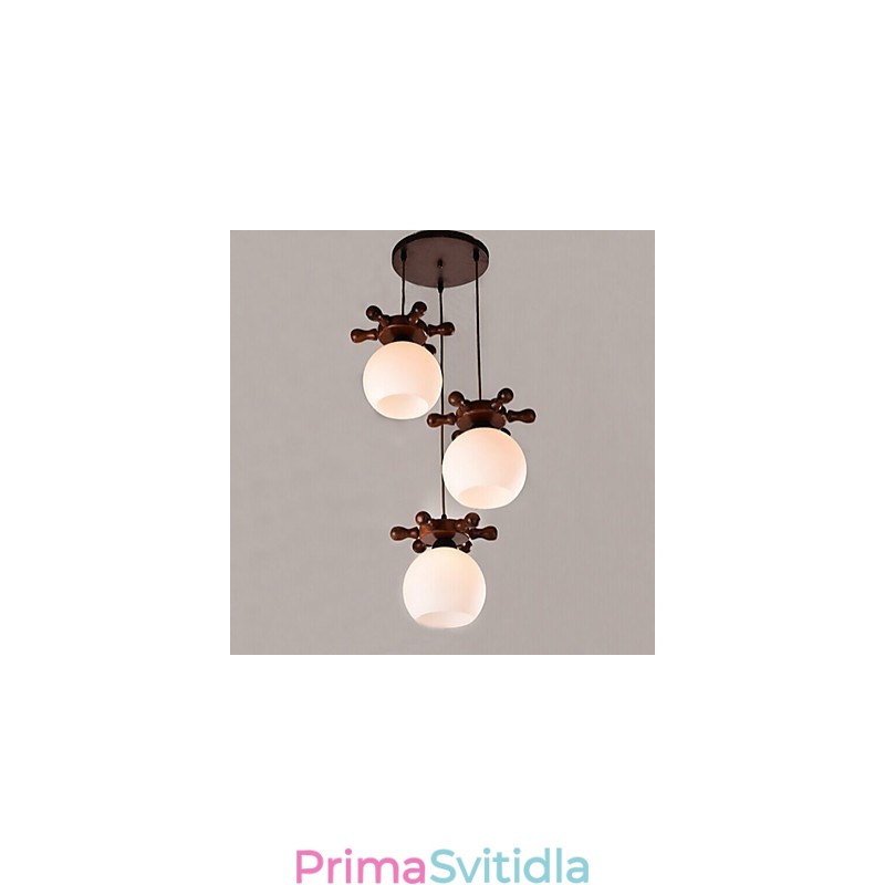 Kormidlo evropské středomořské lodi Skleněný jídelní přívěsek Jednoduché moderní lampy z masivního dřeva