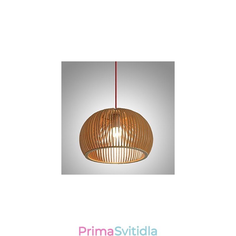 Styl designu Kruhový prvek Závěsné světlo L 1 světlé dřevěné