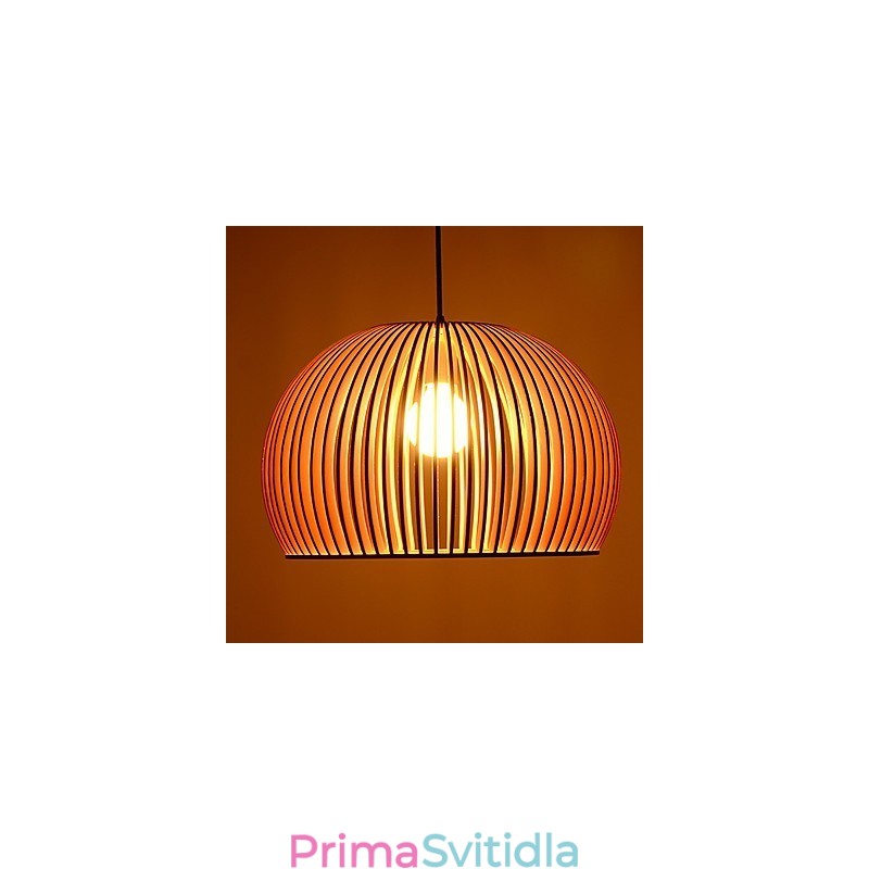 Styl designu Kruhový prvek Závěsné světlo L 1 světlé dřevěné