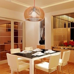 Styl designu Kruhový prvek Závěsné světlo L 1 světlé dřevěné