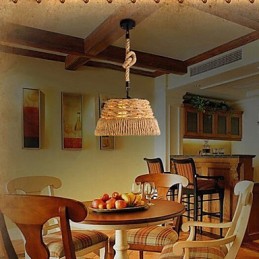 Loft Industrial Wind Creative Nordic Konopné lano Meals Lustrová lampa