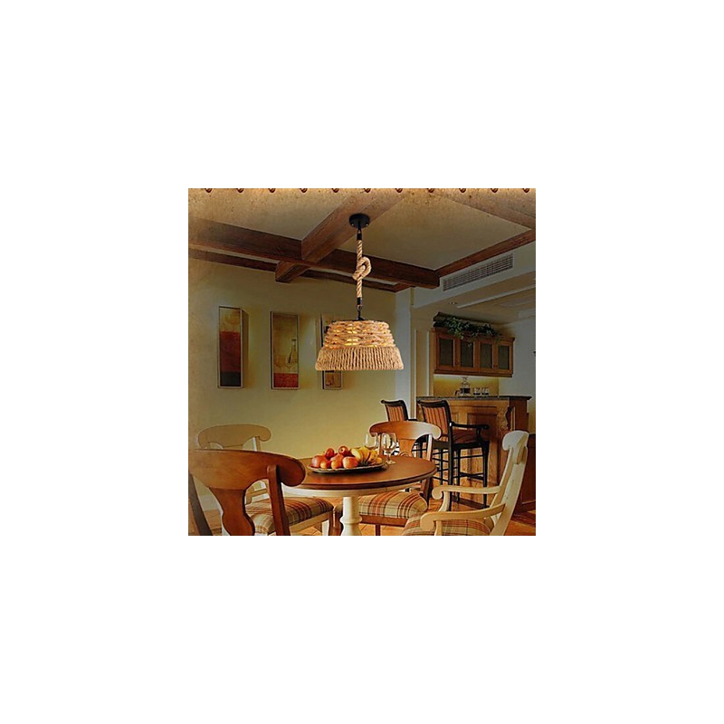 Loft Industrial Wind Creative Nordic Konopné lano Meals Lustrová lampa