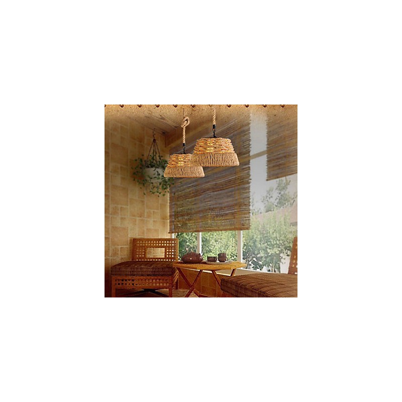 Loft Industrial Wind Creative Nordic Konopné lano Meals Lustrová lampa