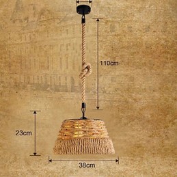 Loft Industrial Wind Creative Nordic Konopné lano Meals Lustrová lampa