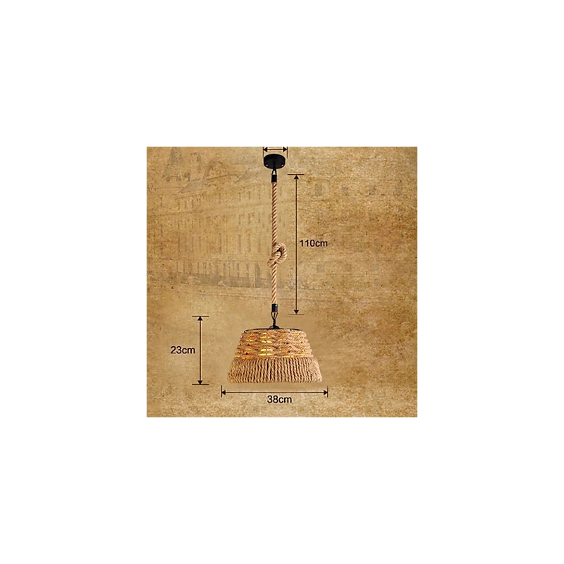 Loft Industrial Wind Creative Nordic Konopné lano Meals Lustrová lampa
