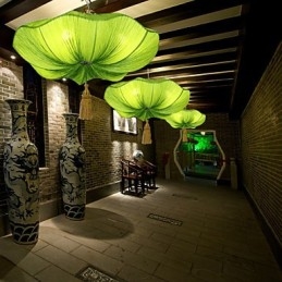 Cloth Art Romantická imitace klasické Droplight Jihovýchodní Asie Světlo Lotosové Lucerny