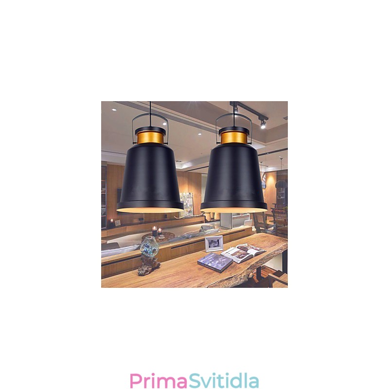 Závěsná retro závěsná lampa Cafe Light Metal