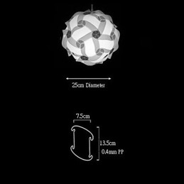 DIY moderní závěsná kuličková lampa 25 cm