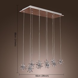 Moderní moderní křišťálové závěsné svítidlo z chromového kovu