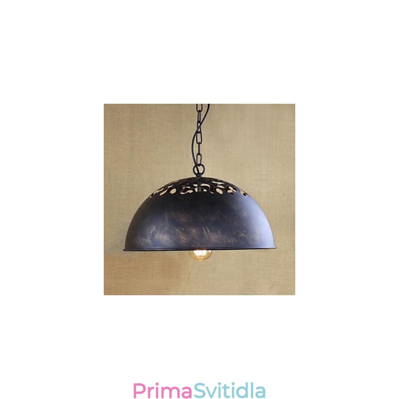 Americký průmyslový řetězový kladkostroj z tepaného železa Nostalgie Droplight Půl kruhu obnovující starověké způsoby