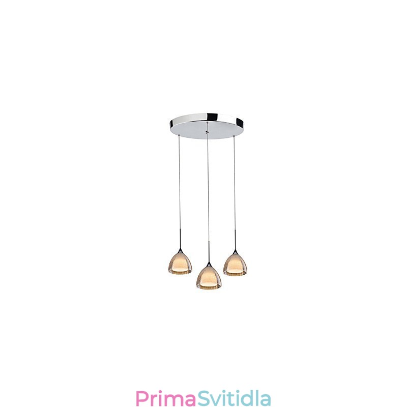 3 Světlý Dvouvrstvý přívěsek Island Light Crack Glass Leštěný chrom