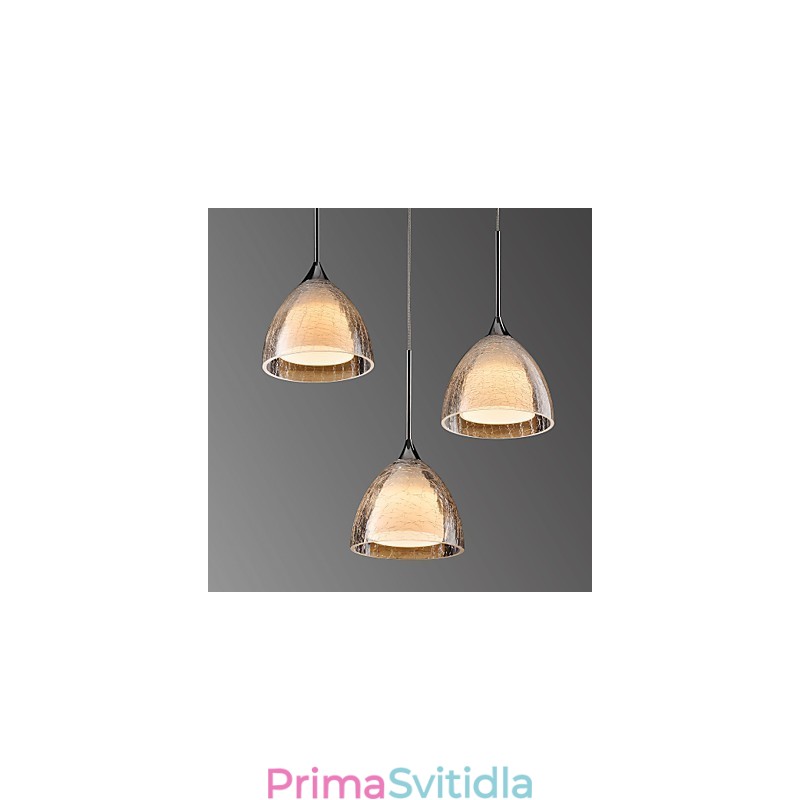 3 Světlý Dvouvrstvý přívěsek Island Light Crack Glass Leštěný chrom