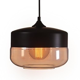 WestMenLights Vintage Modern Lakovaná skleněná stropní lampa Závěsná svítivá černá o průměru 250 mm