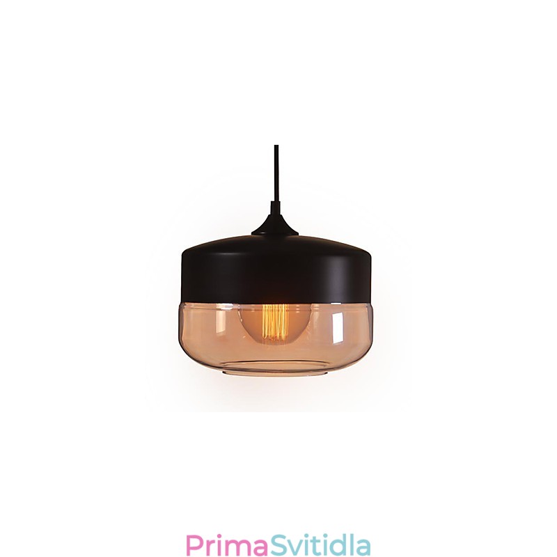 WestMenLights Vintage Modern Lakovaná skleněná stropní lampa Závěsná svítivá černá o průměru 250 mm