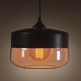 WestMenLights Vintage Modern Lakovaná skleněná stropní lampa Závěsná svítivá černá o průměru 250 mm