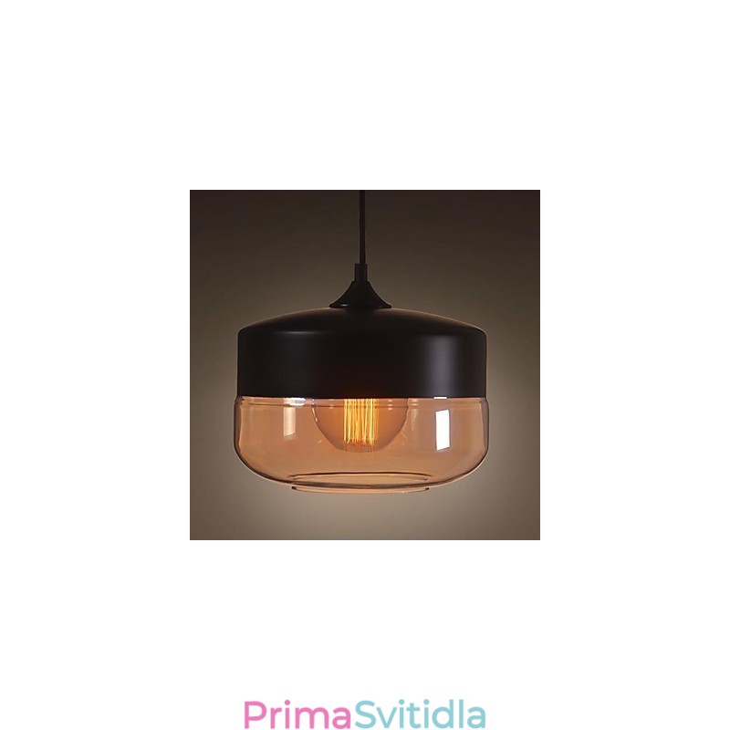WestMenLights Vintage Modern Lakovaná skleněná stropní lampa Závěsná svítivá černá o průměru 250 mm