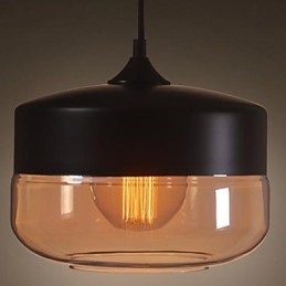 WestMenLights Vintage Modern Lakovaná skleněná stropní lampa Závěsná svítivá černá o průměru 250 mm