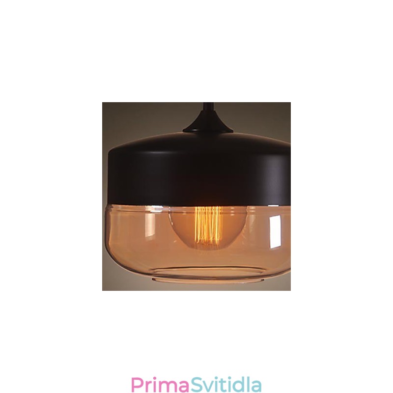 WestMenLights Vintage Modern Lakovaná skleněná stropní lampa Závěsná svítivá černá o průměru 250 mm