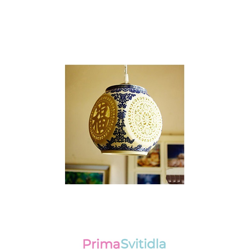 Retro keramická lampa Stairs Blue Single Head Lustr Creative