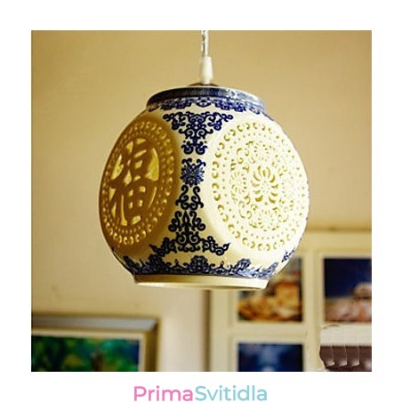 Retro keramická lampa Stairs Blue Single Head Lustr Creative Retro keramická lampa Stairs Blue Single Head Lustr Creative