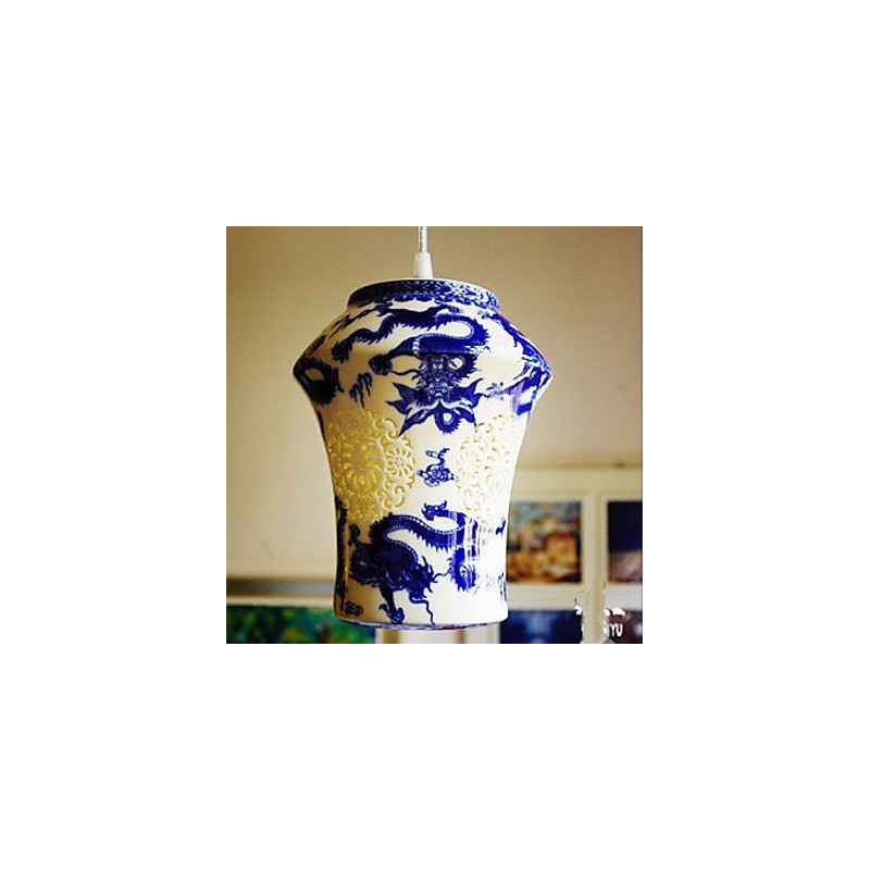 Retro keramická lampa Stairs Blue Single Head Lustr Creative